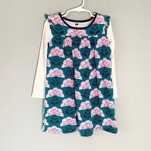 Tea Collection a-line floral long sleeve swing cotton dress - Size 6